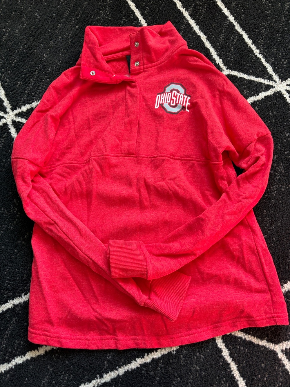 Kids' Red Pullover Quarter-Snap Top